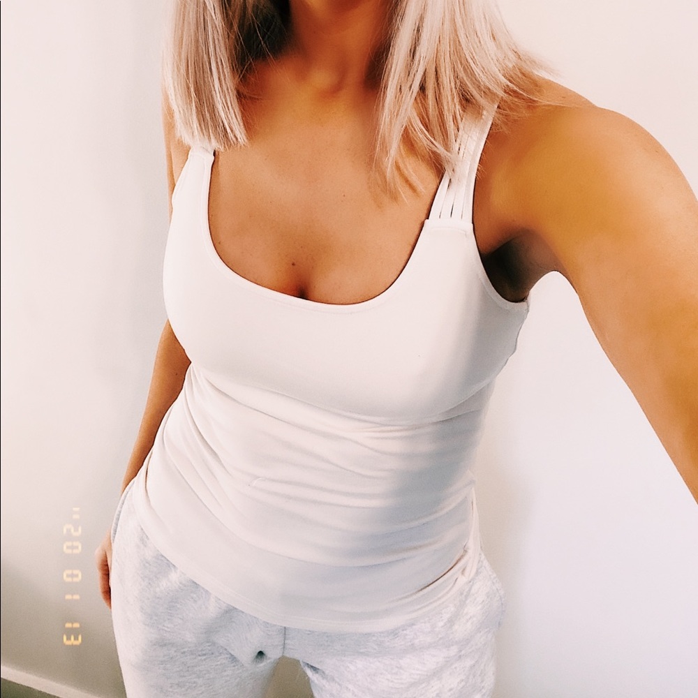 Calvin Klein | White Criss-Cross Strap Active Top
